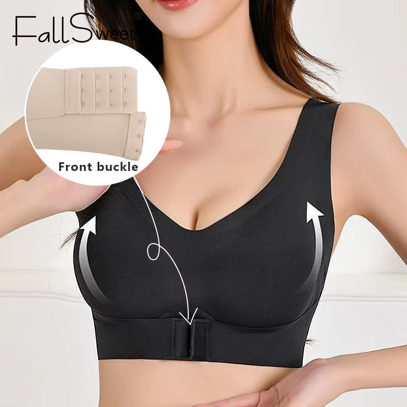 1/2PCS Women'S Posture Correction Bras Seamless Wireless Push up Bralette with Cross Back Support Female Lingerie